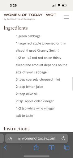 an iphone screen showing the instructions for how to use wine vinegar in your home kitchen