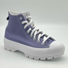 Product: Converse Ctas Lift Platform High Top Purple Women's Shoes Style: A06687c Size: Women's Size 9.5 Condition: New Without Box Purple Tennis Shoes, Sequin Converse, Converse Heels, Converse Shoreline, Converse Chuck Taylor Ii, Purple Converse, Black Chuck Taylors, Black Chucks, Converse Platform