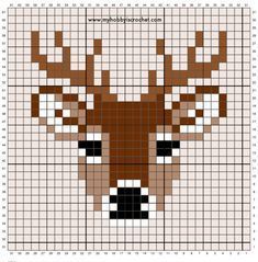 a cross stitch pattern with a deer's head