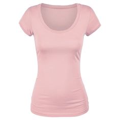 Essential Basic short sleeve Scoop Neck Tee shirt with exceptional quality and value! Junior sizing runs smaller than "regular sizes". We recommend sizing up. Fits as expected when you go 1 size up. It provides plenty of room for comfort. You can wear it for working out, running, dancing. Great for any occasion, Must have essential. Size: L.  Color: Pink.  Gender: female.  Age Group: adult. Women Tshirt, Basic Shorts, Scoop Neck Tee, Tees For Women, Short Sleeve Tee, Scoop Neck, Blossom, Womens Tops, T Shirts For Women