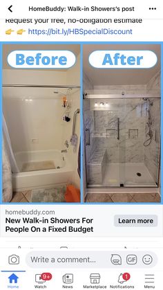 the before and after pictures of a bathroom remodeling project on instagram