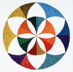 an image of a multicolored circle on white paper