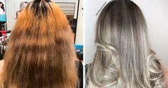 Instead Of Covering Grey Roots, This Hairdresser Makes Clients Embrace It With His Powerful Transformations (35 Pics) | Bored Panda Black To Light Hair Transformation, Hair Colours To Hide Grey Roots, Brown To Grey Hair Transformation, Black To Grey Hair Transformation, Root Touch Up At Home Gray Cover Up, Grey Hair Looks, Stylish Short Haircuts