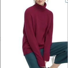 J Crew Supersoft Turtleneck Sweater Pullover Preppy Burgundy Brand: J Crew Style: Supersoft Turtleneck Sweater Color: Warm Burgundy Material: 56% Nylon 30% Wool 10% Alpaca 4% Elastane New With Tags! Burgundy Turtleneck, Chicago Winter, Green Turtleneck Sweater, Orange Coat, Green Turtleneck, J Crew Style, Turtleneck Pullover, Crew Clothing, Knit Turtleneck Sweater