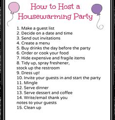 how to host a housewarming party with the text, how to host a housewarming party