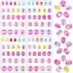 JANYUN Children False Nails, 96Pcs Stick on Nails for Kids Pre-glue Full Cover Short Fake Nails Party Favors Gift (3D) Stick On Nails For Kids, Short Fake Nails, Party Nails, Nails For Kids, Stick On Nails, False Nails, Fake Nails, Makeup Nails, Party Favors