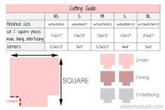 an image of the measurements for a square tablecloth with two different sizes and colors