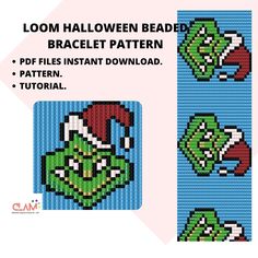 the loom halloween beaded bracelet pattern is shown with instructions to make it look like an