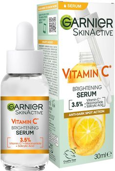 About this item
[3.5 percent] POTENT GREEN SCIENCE FORMULA: Vitamin C* has been carefully blended with Niacinamide and Salicylic acid to ensure a formula that gives visible results without greasiness or heaviness.
Contains: Vitamin C* – a powerful anti-oxidant. Skin appears brighter and dark spots are less visible. Salicylic Acid – a gentle exfoliator of dead skin cells. Garnier Vitamin C Serum, Science Formulas, Green Science, Serum For Face, Leaping Bunny, Serum Cream, Lemon Extract, Gentle Exfoliator