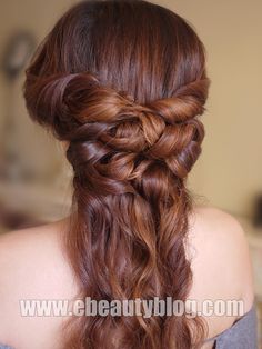 super easy EbeautyBlog.com: Romantic Half Up Half Down Hair Tutorial Half Up Half Down Hair Tutorial, Back Braid, Half Updo, Half Up Half Down Hair, Little Women, Everyday Hairstyles, Downton Abbey, Half Up Half Down