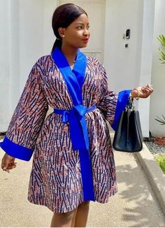 Ankara Kimono Dress, Kimono Wax, Kimono Dresses, Kimono Styles, African Print Kimono, Ankara Kimono, Styles Ankara, Dress African Print, Ankara Jackets