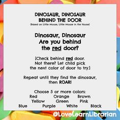 a poster with the words dinosaur, dinosaurs are you behind the red door?