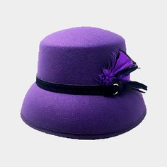 Etails Crown Circumference: 23" Crown Height : 3.5" Brim Height : 2.8" Material : 65% Cotton, 35% Polyester Big White Flowers, Fur Pom Pom Beanie, Off White Fashion, Faux Fur Bucket Hat, Vintage Style Hat, Warm Headbands, Church Hat, Rancher Hat, Purple Feather