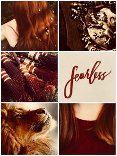 a collage of photos with the words fearless written in red and gold on them