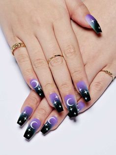 Purple Nail Designs, Nail Art For Beginners, Fancy Nails Designs, Goth Nails, Colorful Nails, Black Nail Designs, Black Nail, Beauty Nail