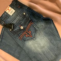 Nwt Size 34 X 32 Style Is Mario Straight Angel Outfit, Acid Wash Jeans, Rock Revival Jeans, Vintage Rock, Jeans Rock, Embroidered Denim, Grey Jeans, Rock Revival, Jeans Color