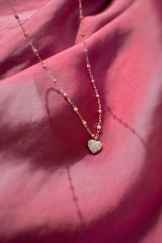 gigi clozeau jewelry, 18k gold necklace and pendants, pink, blush, diamond heart pendant, diamonds, fashion, style, inspo, aesthetic, fall, autumn, chic 18k Gold Necklace, Crown Jewels, Pendant Set, Heart Pendant, Diamond Necklace, In Love, 18k Gold, Gold Necklace, Blush