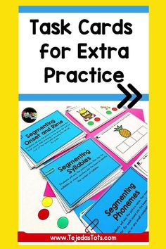 task cards for extra practice with the text, task cards for extra practice on it