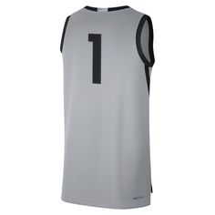 You're always ready to cheer on the Oregon Ducks to victory when they hit the court. Show support for your favorite squad in this Nike Limited Basketball jersey. Along with crisp Oregon Ducks graphics, it features moisture-wicking Dri-FIT technology and Nike Dry fabrics that evaporate away sweat quickly, helping you stay cool and comfortable.You're always ready to cheer on the Oregon Ducks to victory when they hit the court. Show support for your favorite squad in this Nike Limited Basketball je Nike Dri-fit Activewear For Sports Events, Sporty Jersey With Team Logo, Sporty Basketball Team Tops, Sporty Team Logo Activewear For Sports, Nike Sporty Jersey For Game Day, Sleeveless Sportswear Tops For Team Events, Nike Team Spirit Activewear For Sports Events, Nike Gray Tops For Sports Events, Nike Team-colored Activewear For Sports Events