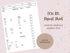 the printable report sheet is shown on top of a pink background