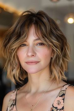 Best Haircuts and Hairstyles with Bangs in 2024 Soft Wave Bob, Bob With Curtain Bangs, Shoulder Length Hair With Bangs, Shaggy Bob Haircut, Short Haircuts With Bangs, Best Bob Haircuts, Short Shag Haircuts, Bob Cuts, Best Haircuts