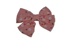 Peach White Flowers Cotton Baby Hair Bow Cute Peach