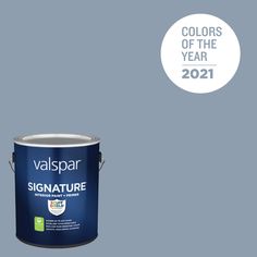 a paint can with the words valpsar signature on it and an image of a white