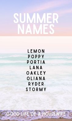 the words summer names are written in different languages