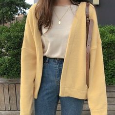 Cardigan Streetwear, Knitted Jackets Women, Kawaii Sweater, Vintage Outfit, Korean Dress, Cardigan Women