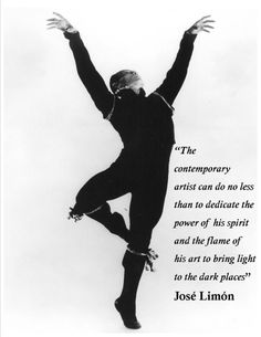 a black and white photo with a quote about dancing