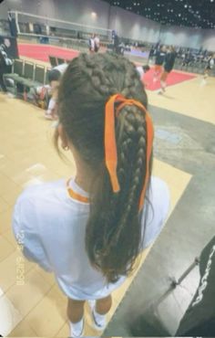 *Not mine Cute Hairstyles For Sports Basketball, Braid Volleyball Hair, Vb Game Day Hairstyles, Cute Braids For Sports, Braid Volleyball Hairstyles, Volleyball Picture Hair Ideas, Volleyball Girls Hairstyles, Game Day Hairstyles Field Hockey, Cute Simple Soccer Hairstyles