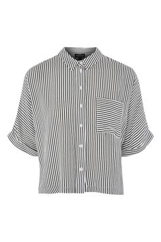 Shirts & Blouses | Clothing | TopShop Over 60 Fashion, 60 Fashion, Cropped Shirt, Work Style, Stripe Shirt, Girl Stuff, Dress Trousers, Stage Outfits