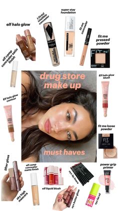 drug store makeup faves ~ nyx, maybelline, L’Oréal, elf Drugstore Makeup, Nyx, Maybelline, Elf, Must Haves, Make Up, Makeup