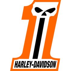 an orange and black logo with the number 11 in it's center, which reads harley - davidson