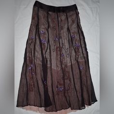 Never Worn, Perfect Condition No Flaws Brown Party Bottoms With Flowy Fit, Brown Fitted Maxi Skirt For Party, Party Brown Lined Maxi Skirt, Brown Long Skirt For Party, Spring Brown Fitted Maxi Skirt, Brown Full Maxi Skirt For Spring, Brown Flared Skirt For Party, Party Brown Flared Skirt, Fitted Brown Lined Maxi Skirt