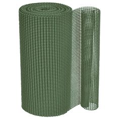 a roll of green gauzed fabric on a white background, with one roll in the foreground