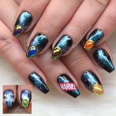 Avengers Nails Designs, Avenger Nails, Marvel Bounding, Nerdy Nails