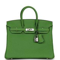 Hermes Birkin 25 Vert Yucca Togo Palladium Hardware – Madison Avenue Couture Hermes Collection, Kelly Bags, Handbags Green, Mini Kelly, Hermes Birkin 25, Birkin Kelly, Hermes Box, Togo Leather, Handbag Heaven