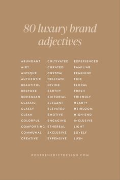 the words are written in different languages on a brown background with white lettering that says luxury brand