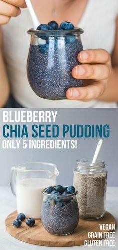 blueberry chia seed pudding only 5 ingredients by vegan gluten free