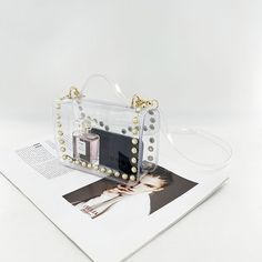 Free U.S. shipping. Style:  , color:White, suite for season：Spring, Summer, Autumn ，Beach, Date, Going out, Hanging out, Party, Material PU, Pearl Embellished Top Handle Clear Satchel Crossbody Bag with Transparent Strap Pearl Purse, Autumn Beach, Embellished Top, Small Crossbody, Luxury Handbags, Latest Design, Hanging Out, Season Spring, Top Handle