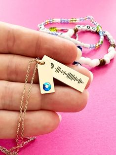 Transform a plain necklace into a personalized soundtrack with the Xtool F1 laser machine! Grab a Spotify Code for your favorite song or playlist and make your own! #xtoolf1 #lasercute #laserengraved Diy Spotify Code, Diy Spotify, Xtool F1, Plain Necklace, Glowforge Projects, Inexpensive Jewelry, Spotify Code, Laser Projects, Christmas Embroidery Patterns