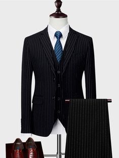 Mens Casual Suits, Business Suits, Fashion Suits For Men, Dress Suit, Mens Fashion Suits, Business Casual Men, Stripe Dress