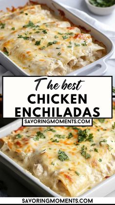 the best chicken enchiladas are so easy to make and they're delicious