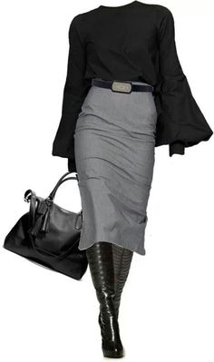 Grey Skirt, Business Outfits