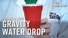 the science at home gravity water drop experiment is shown in this ad for science at home