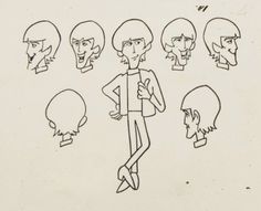 a drawing of various heads and facial expressions