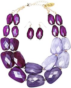 PRICES MAY VARY. Title: Secret for Longevity Multi Purple Lilac Violet Lavender Amethyst Colored Resin Big Chunky Statement Necklace. Product Type: Departments > Women > Jewelry > Necklaces > Strands Purple Statement Necklace, Prom Jewelry Sets, Prom Necklaces, Chunky Statement Necklace, Prom Earrings, Purple Tones, Purple Jewelry, Purple Necklace, Prom Jewelry