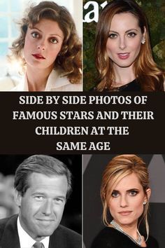 the side by side photos of famous stars and their children at the same age are shown