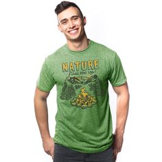 "Nature lovers will feel sparks fly for this super soft vintage-style T-shirt -- and who can blame them? Camping, hiking, s'mores and the serenity of nature definitely light fires in the hearts of so many, but don't worry Smokey bear, we'll keep things under control. QUICK INTRO: Hi! I'm Brian, a t-shirt guy... the head t-shirt guy at Solid Threads that is. :) I'm SO glad we crossed paths here in the etsy-verse. Almost 20 years ago, from a humble street stand, I began sewing humor, originality, Smokey Bear, Leave No Trace, Retro Camping, Football Graphic Tee, Sparks Fly, Nature Shirts, Vinyl Shirts, Retro Tee, Movie Shirts